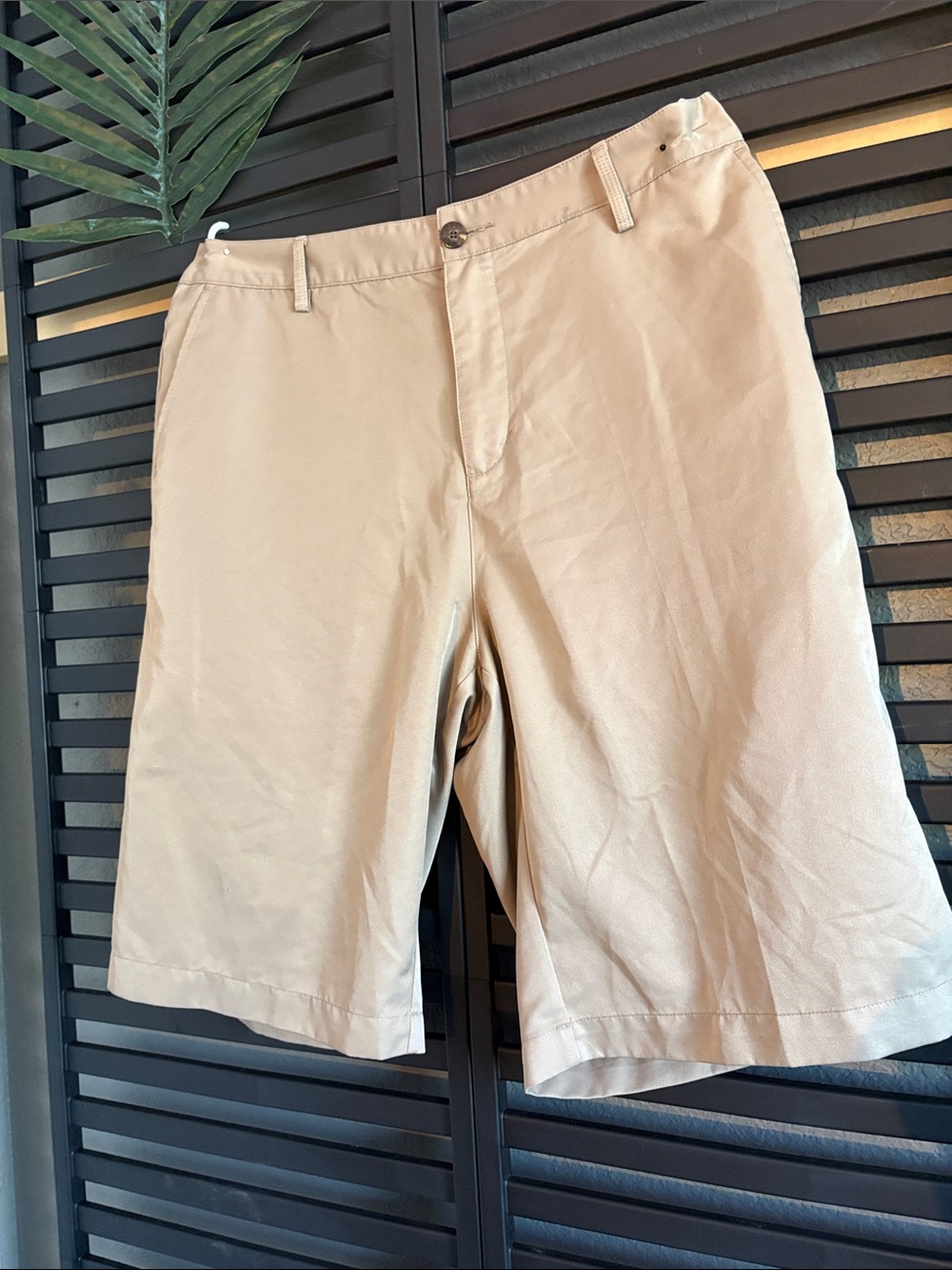adidas CLIMAlite Men's Flat Front Casual Shorts - Beige